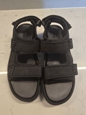 Clarks Men's Black Double-Strap Comfort Sandals